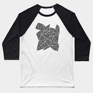 Abstract Mountain Black Baseball T-Shirt